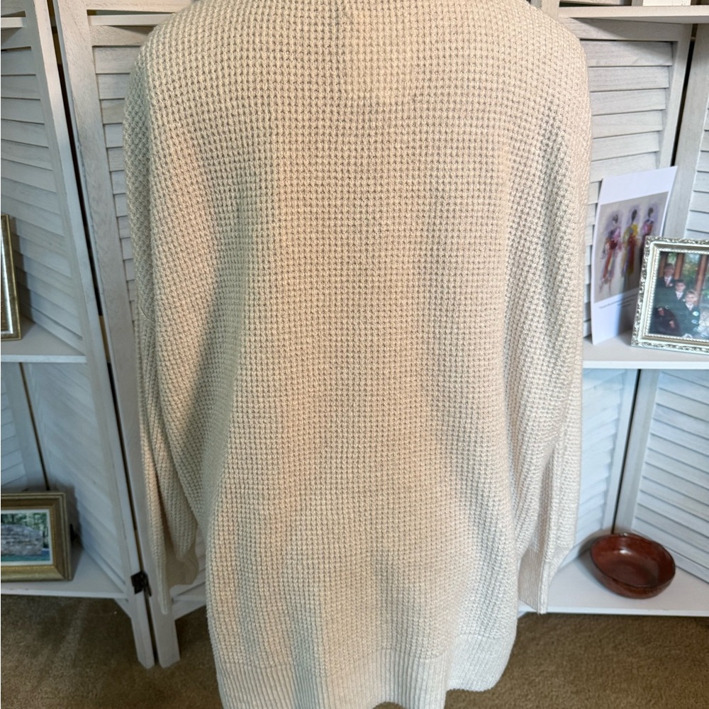 Aerie CozyUp Waffle Knit Crewneck Sweater & Skater Pants two piece Set SZ L - Picture 2 of 11